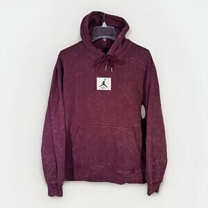 Nike Air Jordan Flight Washed Fleece Hoodie Cherrywood Red - Large